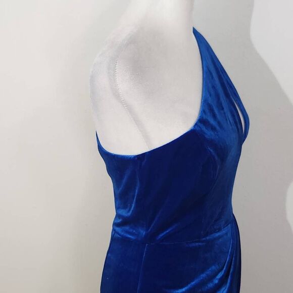 Lulus Blue Velvet Cocktail Mini Dress NWT Size Small Blue Velvet Dress - Picture 4 of 11